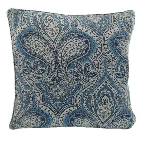 Blue Tones Paisley Throw Pillow
