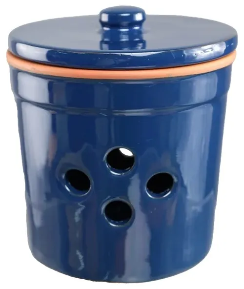 Terracotta & Navy Blue Canister With Vented Holes