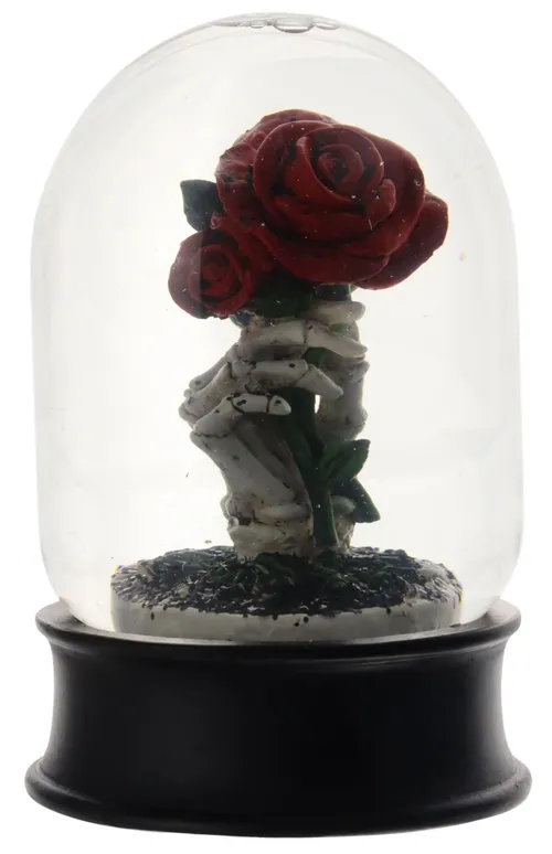 Skeleton Hand & Roses Snowglobe