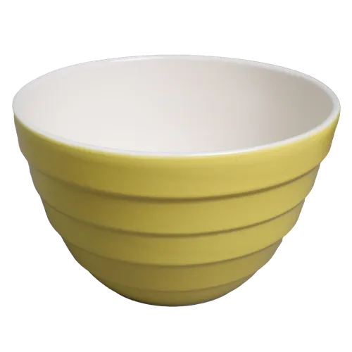 Laguna Yellow Ribbed Ceramic Large Mixing Bowl