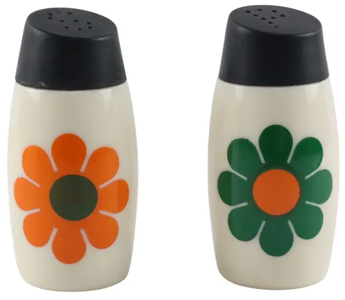 Vintage Ceramic Flower Salt & Pepper Set