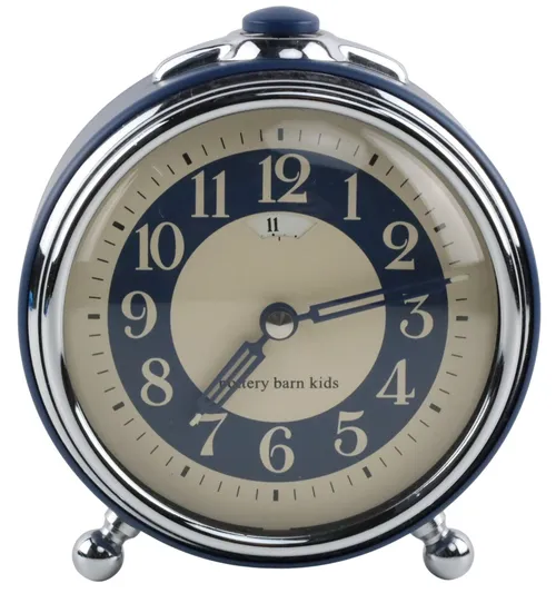 Navy Blue Round Alarm Clock