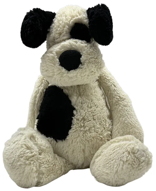 White & Black Dog Plush Stuffed Animal - Large
