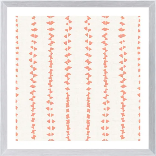 Orange  Abstract Motif IV On Paper With White Frame