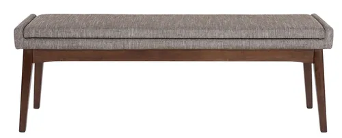Walnut Wood Bench With Volcanic Grey Cushion