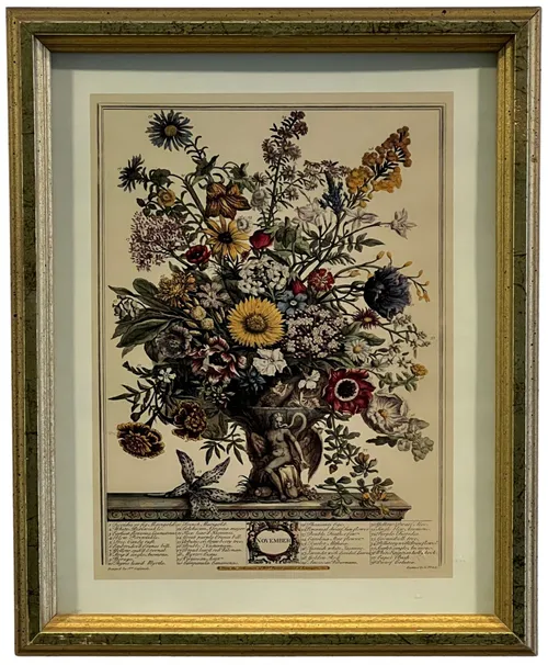 November Flowers In Gold Frame