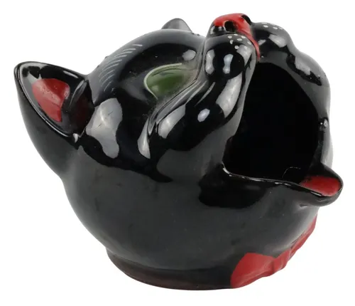 Vintage Ceramic Black Cat Ashtray