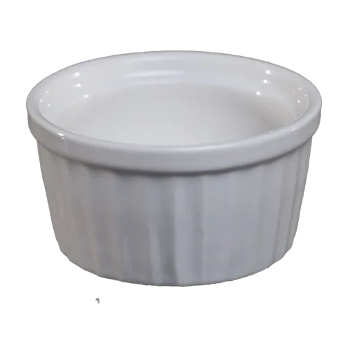 White Vertical Lines On White Ramekin