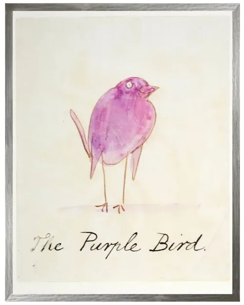 The Purple Bird With Silver Frame