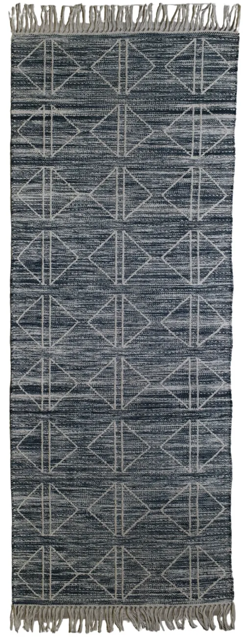 Blue & White Runner Rug 2'8