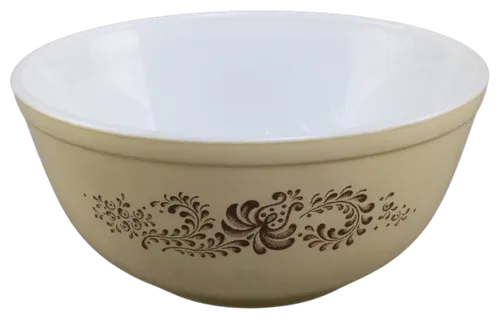 Beige With Brown Pattern Mixing Bowl - Large