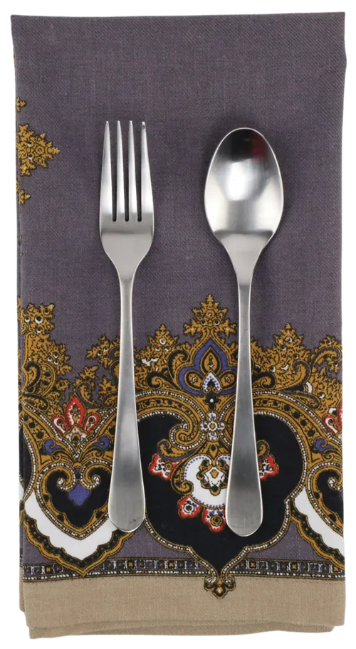 Charcoal Grey With Royal Paisley Pattern Napkin