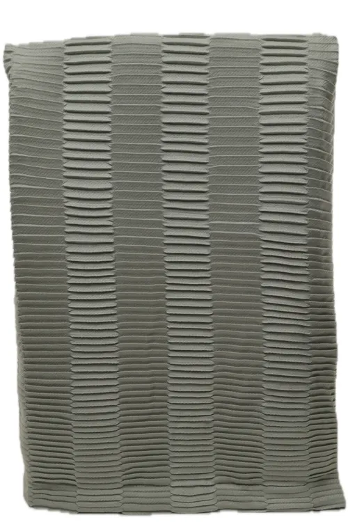 Silver Pleated Stripes Throw Blanket