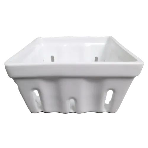 White Ceramic Vented Berry Basket 