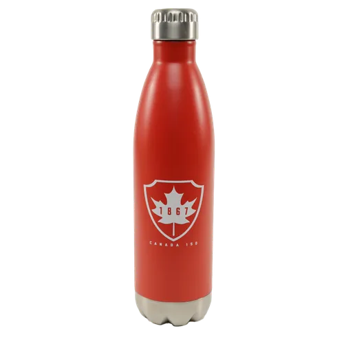 Red Canada Metal Water Bottle