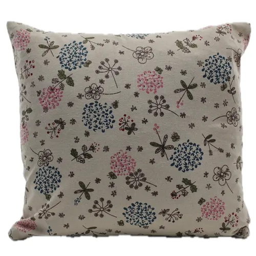 Beige Prairie Garden Throw Pillow