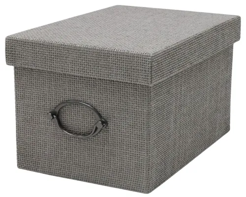 Grey Woven Document Storage Box