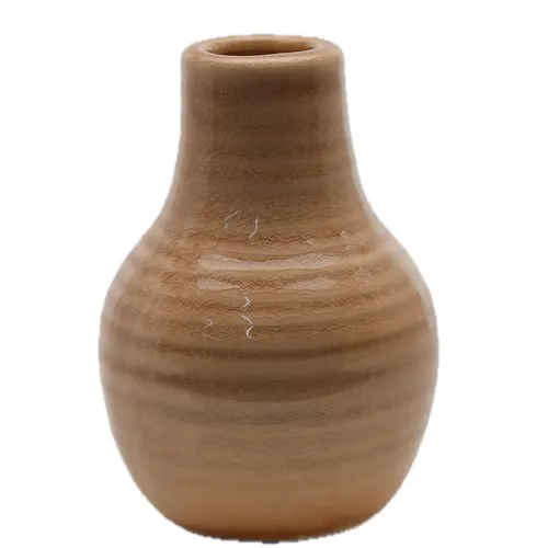 Beige Sand Rings Ceramic Vase