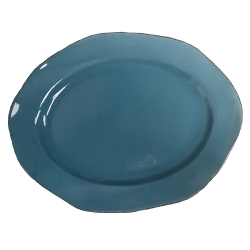 Organic Oval Steely Blue Serving Platter