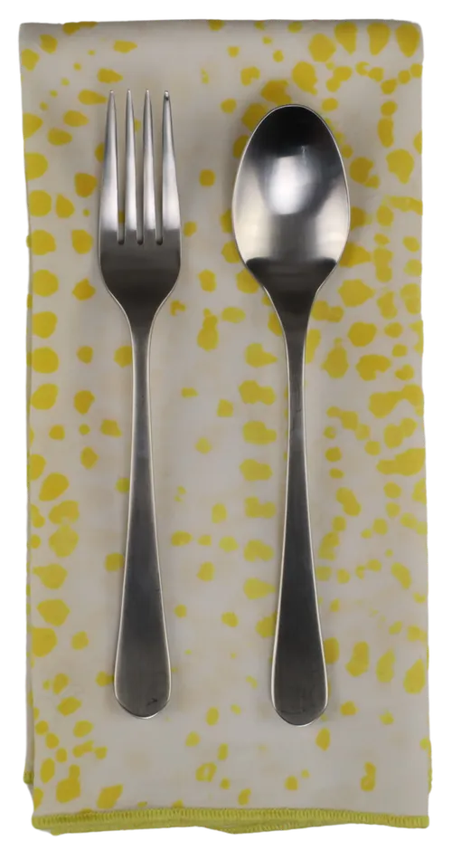 White & Bright Yellow Ink Blot Patten Napkin