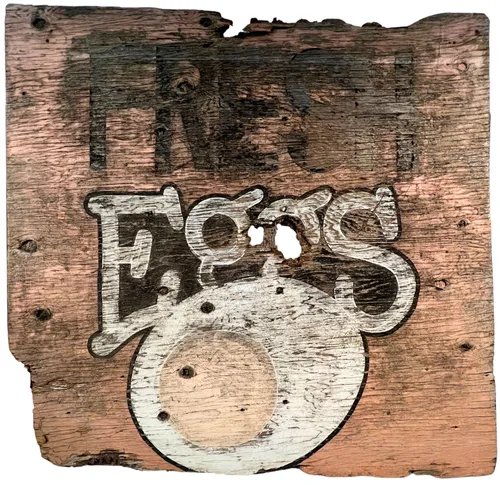 Distressed Fresh Eggs Sign On Wood
