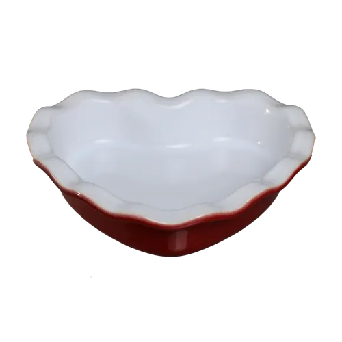 Red & White Scalloped Heart Baking Dish - Mini