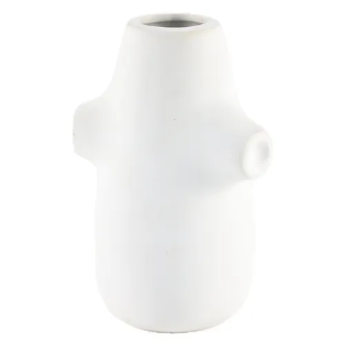 White Chubby Tree Trunk Ceramic Vase 
