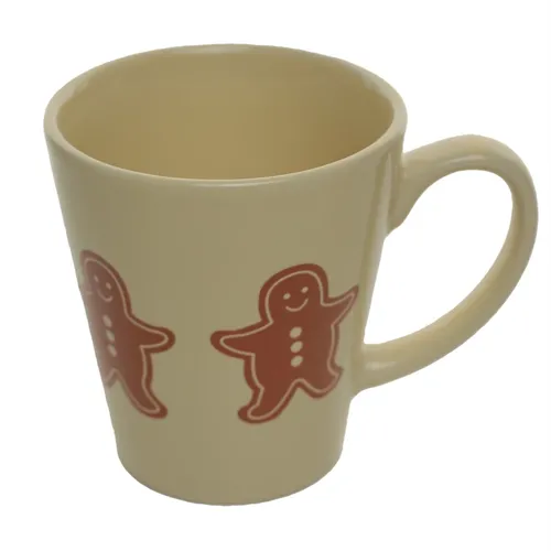 Beige Gingerbread Christmas Mug