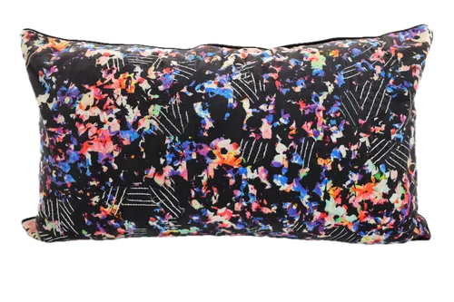 Black Velvet Multicolour Abstract Throw Pillow