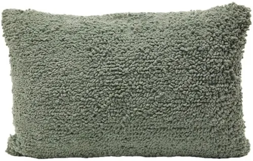 Mint Green Soft Nubbly Wool Throw Pillow With Mint Velvet Back