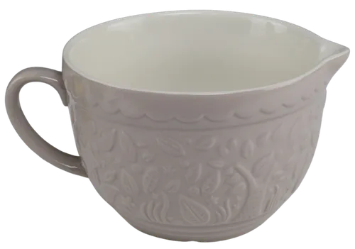 Taupe Forest Ceramic Mixing Bowl With Handle & Spout