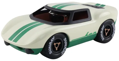 White & Green Sports Car Model