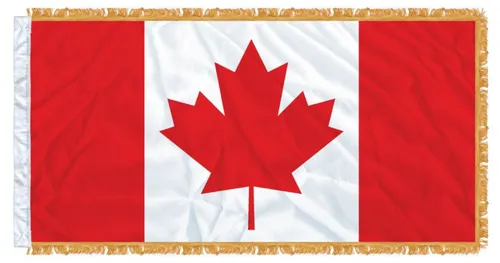 Canada Flag Sleeved & Fringed 6' x 3'