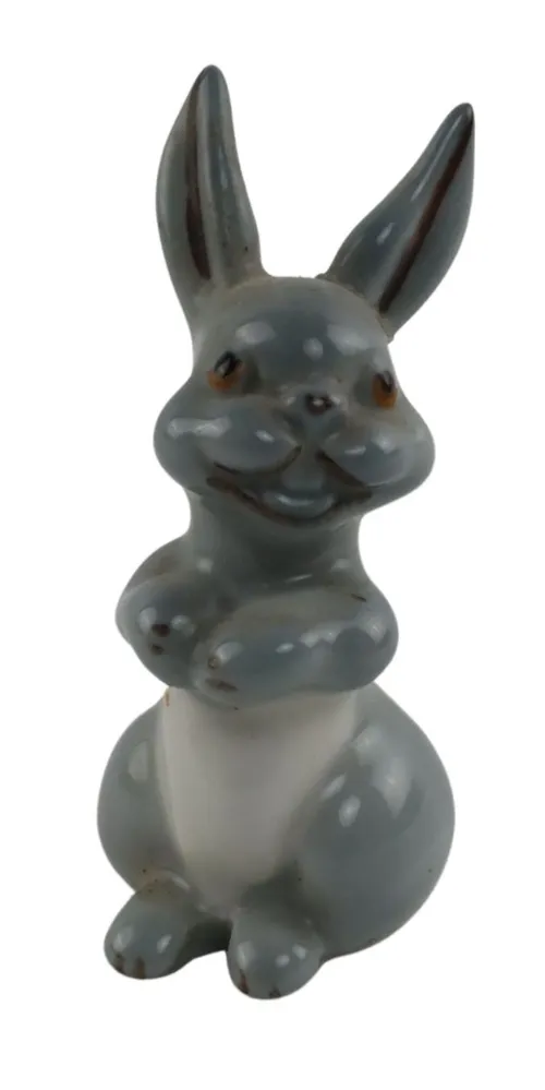 Grey Ceramic Rabbit Figurine