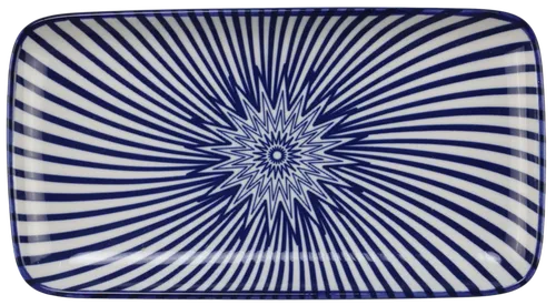 Blue Starburst Ceramic Serving Platter