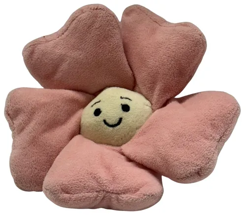 Pink Happy Face Flower Plush 
