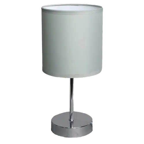 Tiny Chrome Disc Base Table Lamp With Pale Sage Shade