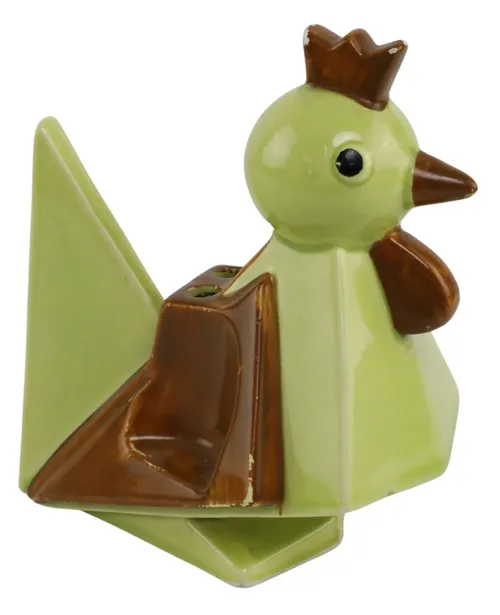 Green Ceramic Rooster Figure