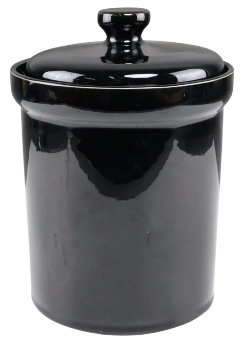 Gloss Black Ceramic Canister With Lid - XL