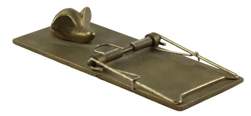 Brass Mouse Trap With Mouse Note Holder