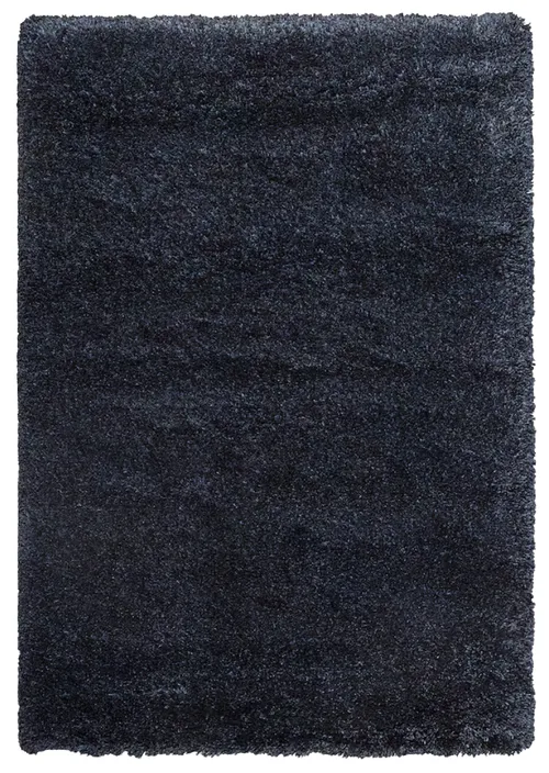 Charcoal Grey & Blue Shag Area Rug 5'10