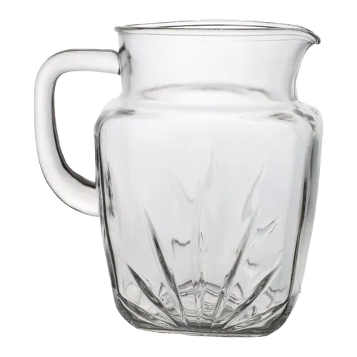 Clear Glass Aloe Etched Pitcher