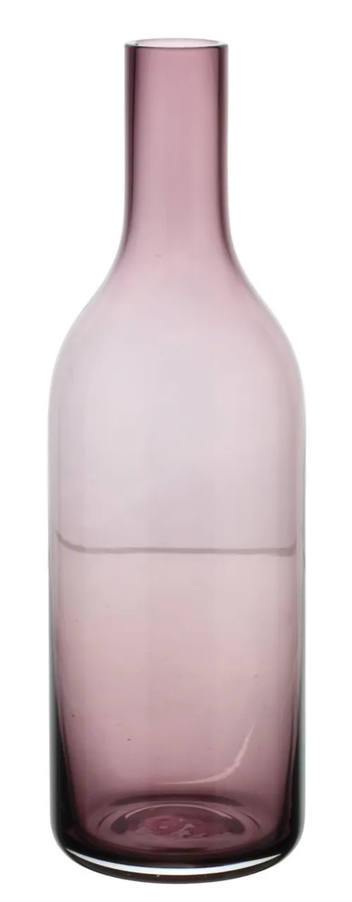 Clear Pink Glass Bottle Vase