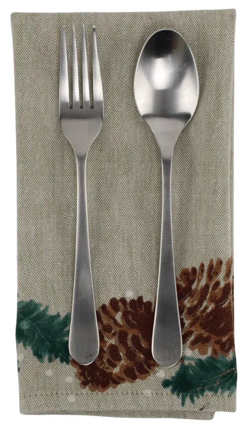 Beige With Seasonal Pinecone Napkin