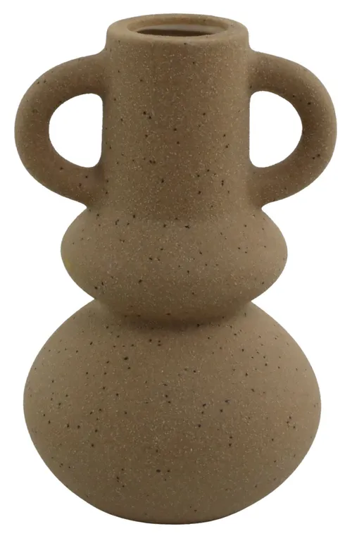 Brown Ceramic Sculptural Vase