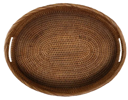 Dark Rattan Serving Tray