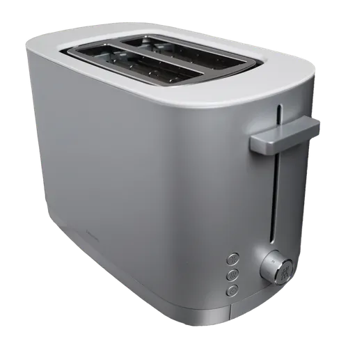 Silver & White 2 Slice Toaster
