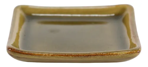 Brown Square Glazed Ceramic Plant Base