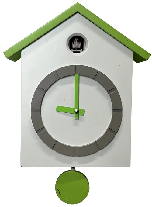 White & Green Modern Cuckoo Clock