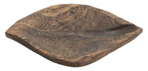 Carved Wood Leaf Serving Platter